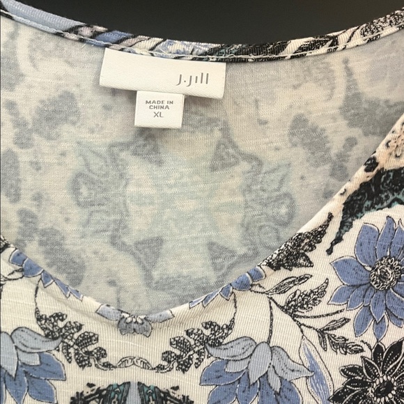 J. Jill Black and Blue Patterned Midi Dress - Picture 3 of 3